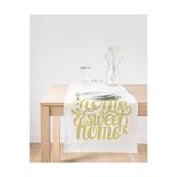 Realhomes Hardal Renk Home Sweet Home Dijital Baskılı Süet Runner