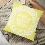 RealHomes Home Sweet Home Dijital Baskılı Dekoratif 70x70 cm Yer Minderi