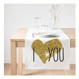 Realhomes I Love You Aşk Temalı Dijital Baskılı Modern Süet Runner