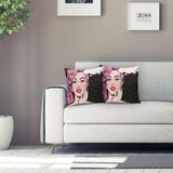 RealHomes K05 Pop Art Retro Dijital Baskılı Dekoratif Kırlent Kılıfı