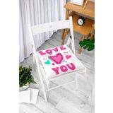 RealHomes K2083 Puanlı Love You Baskıılı Dijital Baskılı Kırlent Kılıfı