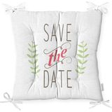 RealHomes K2096 Save The Date Motifli Dijital Baskılı Kırlent Kılıfı