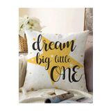 RealHomes K2133 Dream Big Little One Yazılı Yıdız Desenli Dijital Baskılı Kırlent Kılıfı