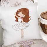RealHomes K2326 Fashion Girl Desenli Dekoratif Kırlent Kılıfı
