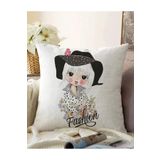 RealHomes K2368 Fashion Girl Dijital Baskılı Kırlent Kılıfı
