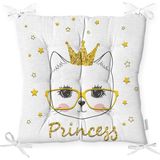 Realhomes K2471 Princess Kedi Motifli Modern Dijital Baskılı Yastık Kılıfı