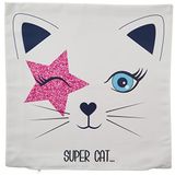 Realhomes K2491 Super Cat Motifli Modern Dijital Baskılı Yastık Kılıfı