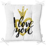 RealHomes K2530 I Love You Motifli Dijital Baskılı Kırlent Kılıfı