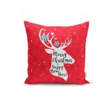 RealHomes K3055 Merry Christmas Geyik Desenli Dekoratif Kırlent Kılıfı