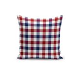 RealHomes K3082 Bordo Lacivert Ekose Desenli Dekoratif Kırlent Kılıfı