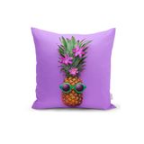 RealHomes K3206 Mor Zeminde Ananas Desenli Modern Kırlent Kılıfı