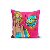 RealHomes K3278 Pempe Pop Art Wow Tasarımlı Dekoratif Kırlent Kılıfı