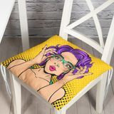 RealHomes K3290 Sarı Puanlı Popart Desenli Dekoratif Kırlent Kılıfı