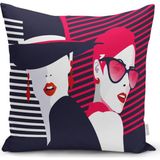 RealHomes K3398 Fashion Womens Popart Modern Tasarımlı Kırlent Kılıfı