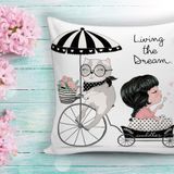RealHomes K713 Fashion Girl Dijital Baskılı Modern Yastık Kırlent Kılıfı