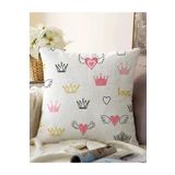RealHomes Kanatlı Kalp Desenli Love Motifli Çift Taraflı Raşel Örme Yastık Kılıfı, Sonil-K-2526-55x55cm