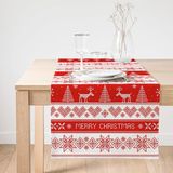 Realhomes Kanaviçe Christmas Tasarımlı Dijital Baskılı Modern Süet Runner
