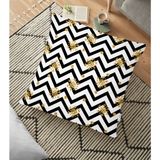 RealHomes Kar Tanesi Motifli Zigzag Temalı Dijital Baskılı 70x70 cm Yer Minderi