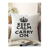 RealHomes Keep Calm And Carry On Dekoratif Raşel Örme Yastık Kırlent Kılıfı, Sonil-KRyl352-43x43cm