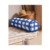 RealHomes Koyu Yeşil Geometrik Kare Motifli Dekoratif Iç Dolgulu Fermuarlı Çok Amaçlı Silindir Yastık Kırlent