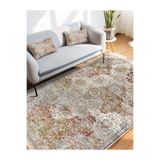 RealHomes Krem - Ekru Zeminde Hereke Motifli Yöresel Desenli Etnik Motifler Vintage Salon Mutfak Saçaklı Halı HaliDik-Deluxe-11887, 100 x 150