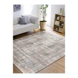 RealHomes Krem - Ekru Zeminde Otantik Motifli Dokuma Desenli Eskitme Motifli Vintage Salon Kaymaz Saçaklı Halı HaliDik-Deluxe-11781, 80 x 200