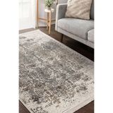 RealHomes Krem Zeminde Antik Motifli Eskitme Desenli Eskitme Motifli Vintage Salon Kaymaz Taban Saçaklı Halı HaliDik-Deluxe-11208, 80 x 150
