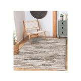 RealHomes Krem Zeminde Kilim Motifli Örgü Desenli Eskitme Motifli Vintage Salon Kaymaz Taban Saçaklı Halı HaliDik-Deluxe-11485, 120 x 180