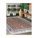 RealHomes Kremit Zeminde Antik Motifli Kilim Desenli Vintage Avangarde Oturma Odası Yatak Odası Saçaklı Halı HaliDik-Deluxe-11511, 160 x 230
