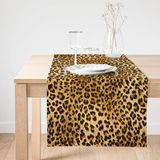 Realhomes Leopar Desenli Dijital Baskılı Dekoratif Özel Tasarım Süet Runner