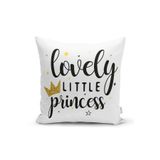RealHomes Lovely Little Princess Yazılı Dijital Baskılı Modern Yastık Kılıfı