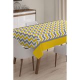 Realhomes Masa27 Zigzag Desenli Dijital Baskılı 3D 120x140 cm Masa Örtüsü