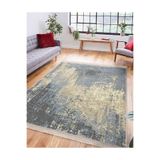 RealHomes Mavi - Krem Zeminde Eskitme Motifli Antik Desenli Eskitme Motifli Vintage Salon Kaymaz Saçaklı Halı HaliDik-Deluxe-11370, 60 x 120