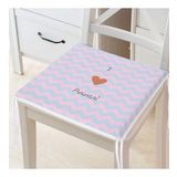 Realhomes Mavi Pembe Zikzaklı I Love Animal Desenli Modern Fermuarlı Sandalye Minderi