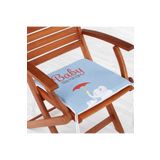 RealHomes Mavi Zemin Fil Desenli Baby Shower Özel Tasarımlı Çocuk Odası Fermuarlı Sandalye Minderi
