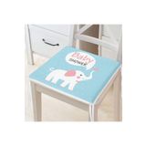 RealHomes Mavi Zeminli Baby Shower Temalı Özel Tasarımlı Çocuk Odası Fermuarlı Sandalye Minderi