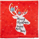 Realhomes Merry Christmas Geyik Desenli Dekoratif Özel Tasarım Süet Runner