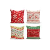 Realhomes Merry Christmas Temalı Konsept 4'lü Yastık Kırlent Kılıfı