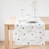 Realhomes Modern Geometrik Şekiller Dijital Baskılı Süet Runner