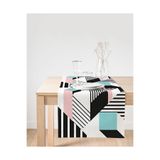 Realhomes Modern Geometrik Şekilli Dijital Baskılı Süet Runner