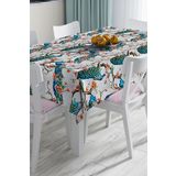 RealHomes Modern Kuş Desenli Dijital Baskılı 3d Masa Örtüsü, Masa-Real48-140x140cm