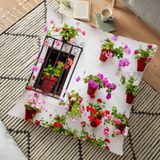 RealHomes Modern Tasarımlı Alaçatı Evi Dijital Baskılı Dekoratif 70x70 cm Yer Minderi