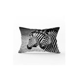 Realhomes Modern Zebra Desen Dijital Baskılı Dikdörtgen Yastık Kırlent Kılıfı 45x65 cm