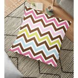 RealHomes Modern Zigzag Dijital Baskılı 70x70 cm Yer Minderi