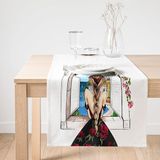 Realhomes Mutluluk Manzarası Suluboya Çizimli Özel Tasarım Dekoratif Süet Runner