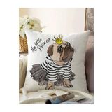 RealHomes My Little Princess Taçlı Köpek Dijital Baskılı Modern Çift Taraflı Raşel Örme Yastık Kırlent Kılıfı, Sonil-K5682-43x43cm