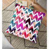 RealHomes Nilüfer Temalı Zigzag Desenli Dijital Baskılı 70x70 cm Yer Minderi
