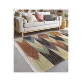 RealHomes Örgü Zeminde Patchwork Motifli Kilim Desenli Vintage Oturma Odası Koridor & Antre Saçaklı Halı HaliDik-Deluxe-11714, 100 x 150