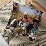RealHomes Osmanlı Desen Dijital Baskılı Dekoratif 70x70 cm Yer Minderi