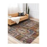 RealHomes Otantik Zemin Geleneksel Motifli Patchwork Desenli Vintage Etnik Motifler Oturma Odası Saçaklı Halı HaliDik-Deluxe-11667, 80 x 350